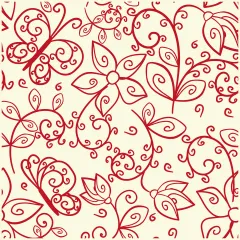 Transfer Sheets; Red Flowers